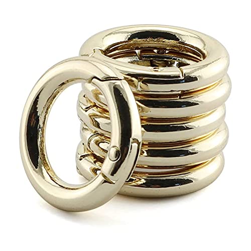 Still Awake 5 Pcs Spring Clip Round Carabiner Buckle, Diameter O Ring Snap Clip Trigger Spring Keyring Buckle,Hooks Clip DIY Accessories - color: Gold, size: 3/4inch