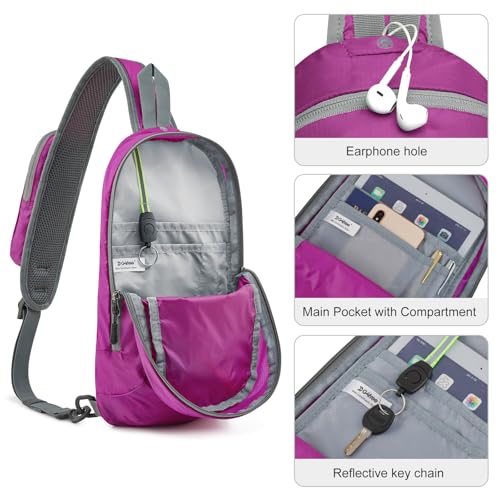 G4Free Sling Bag for Men Women,RFID Blocking, Crossbody Backpack,Travel - color: Purple