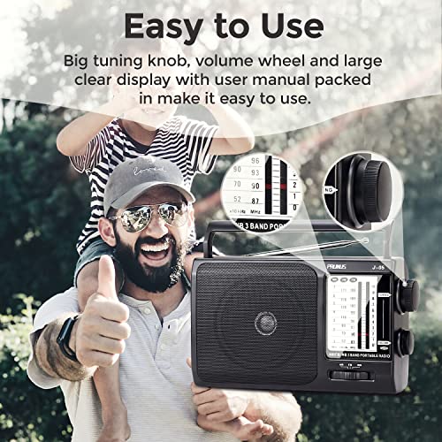 NOAA Weather AM FM Portable Radio, 3 D Batteries or AC Adapter Powered