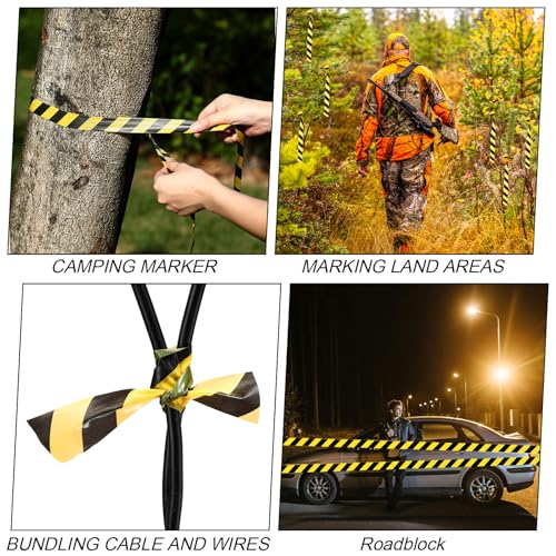 12 Pack Flagging Tape Black Yellow Stripes Neon Tape Set 1 in x 1800 ft - color: Black Yellow