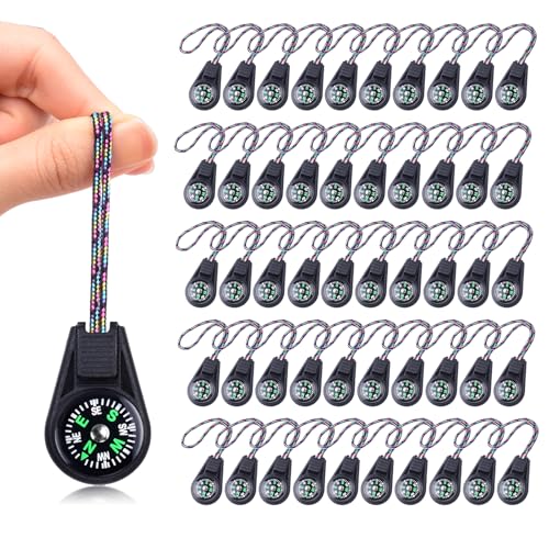 10/25/50/100 Pack Compass for Kids Mini Compasses Bulk Kids Toy Compass for Party Favor/Hiking/Scout Classroom Learning Directions - color: 50PCS Black