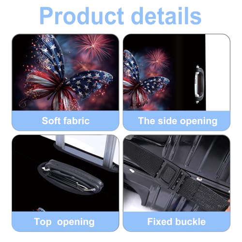 Butterfly Luggage Cover Washable Suitcase Cover Protector Fit 20-22 Inch Luggage Durable Travel Bag Cover with Zipper Closure S - color: butterfly, size: S(20-22inch suitcase)
