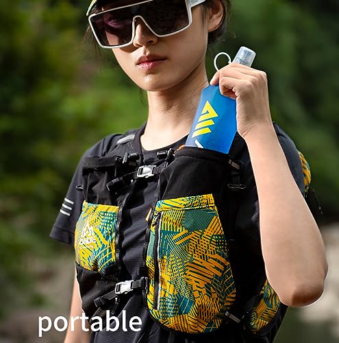 AONIJIE TPU Soft Flask Water Bottle Collapsible Running Flask for Hydration Pack, BPA Free, Wide Opening, for Outdoor Sports Hydration - color: C#250ml - 2Pcs