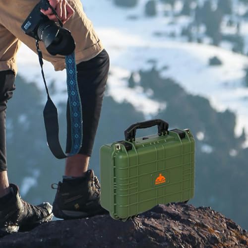 Jack Boss Waterproof Hard Camera Case with Pre-cut Foam,Green | Portable Protective Hard Shell Case With Updated Plastic Material,Fit Drones,Camera,Equipments,16x12.8x6.8 Inch - color: GREEN, size: 16x12.8x6.8 in