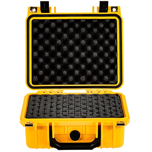 Eylar Small 10.62" Gear, Equipment, Hard Camera Case Waterproof with Foam TSA Standards (Yellow) - color: Yellow