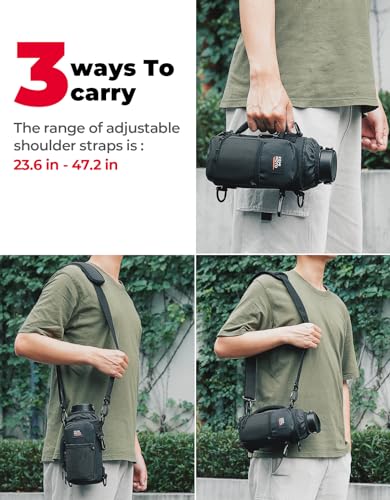 KEMIMOTO Water Bottle Holder Bag, Water Bottle Carrier with Adjustable Shoulder Strap, Water Bottle Pouch Holder for Hiking, Compatible with YETI Stanley SLM 32 oz, 40 oz - size: Elastic Band-40 oz