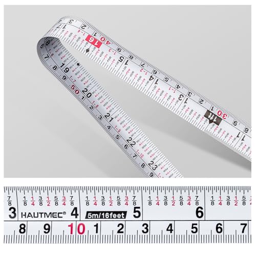 HAUTMEC Tape Measure 25ft with Fractions 1/8 – Dual Scale Metric & Imperial Measuring Tape Retractable – Compact Economical for Home DIY Renovations Crafting Quick Fixes HT0325-3PC - style: 25ft-3PCS
