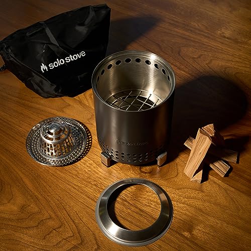 Solo Stove Mesa, 5.1 Inch Tabletop Fire Pit with Stand - Smokeless, Stainless Steel Fire Pit for Camping, Outdoor & Patio- Wood Burning or Pellet Fueled Portable Bonfire, 1.4lbs, Ash - color: Ash, size: Mesa