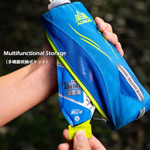 TRIWONDER Handheld Water Bottle Bag for Running, Quick Grip with Hand Strap Fit 17 oz Soft Flask Hydration Pack (A-Black Handheld Bag) - color: A-Black Handheld Bag