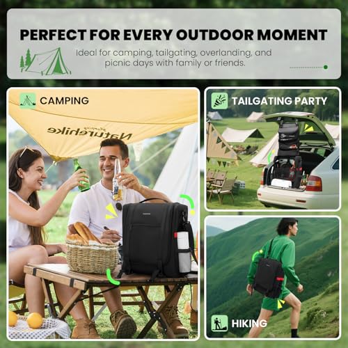 Camp Kitchen Organizer, Hanging Kitchen Utensil Storage Bag for Camping | Cooking Tool Storage Caddy with Paper Towel Holder & Multi-Pockets for Car Travel, Picnics & BBQ Essentials, Gift for Campers
