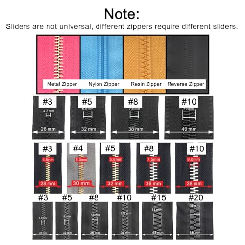 uxcell 10Sets Zipper Repair Kits, #10 Retainers Box & Insertion Pins, Metal Latch Sliders for Bags Coats Open-end Zippers Replacing, Bronze Tone - color: Bronze Tone, size: #10