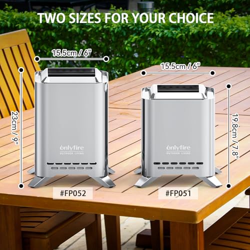 2-in-1 Wood Burning Fire Pit with Pot Rack, 7.8" Tabletop Fireplace, Silver | Portable Stainless Steel Camp Stove with Carry Bag for Camping, Patio, Backyard, RV & Tailgating, Smokeless Firepit, FP051 - color: Silver, size: 7.8"