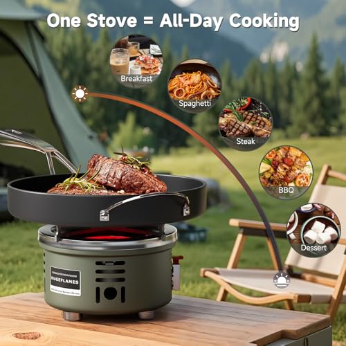 Portable Camping Stove Small Propane Butane Stove Windproof Cooking Burner Gas Stoves with Carrying Case (Infrared Stove) - style: Infrared Stove