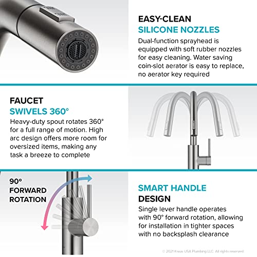 KRAUS Spot Free Stainless Steel Pull Down Kitchen Faucet KPF-2620SFS - color: Spot-Free Stainless Steel, style: Pull Down Faucet