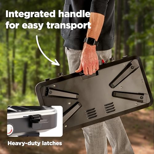 Hike Crew 2-in-1 Gas Camping Stove and Griddle | 20,000 BTU 2 Burner Propane Portable Stovetop w/Griddle Plate | Foldable Legs | Integrated Igniter w/Regulator | Wind Panels & Built-in Carry Handle - style: Stove + Griddle