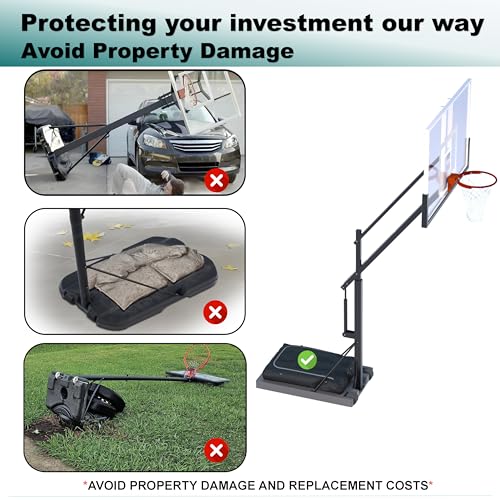 Basketball Hoop Sandbag，Weather-Proof Heavy Duty Weighted Base Anchor for Basketball Hoops, Basketball Hoop Anchor Can Hold in Excess of 200 lbs，Extra Safety for Your Sport