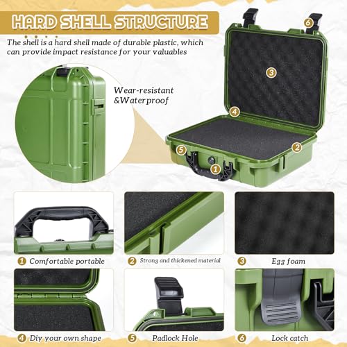Relaxweex 11.3 x 8.7 x 4.2 Inch Hard Case, Grid Shell, Green - color: Green, size: 11.3 x 8.7 x 4.2 Inch, style: Grid Shell