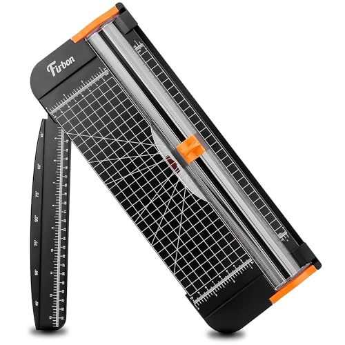Firbon A4 Paper Cutter, 12 Inch Paper Trimmer with Extened Ruler, Black - color: 1-black