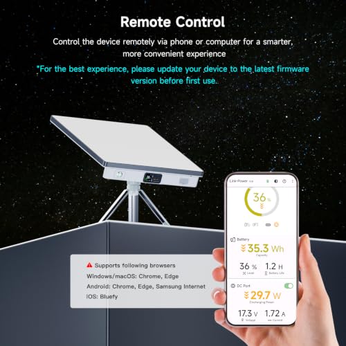 Starlink Mini Battery Pack,99Wh Power Bank,USB-C&DC in,LinkPower 2 | Up to 5H Runtime, Pass-Through&Bypass, DC, Magnetic DC & USB-C Charging, USB-C Output, IP65, Remote Control, Metal Heat Sink