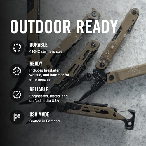 LEATHERMAN Signal 19-in-1 Multi-Tool, Coyote Tan | Ferrocerium Fire Starter, Emergency Whistle & Diamond-Coated Sharpener for Camping, Hiking & Survival, Made in USA - color: Coyote Tan