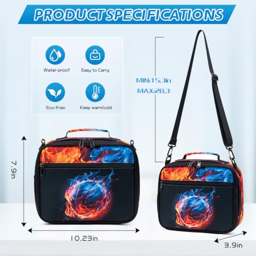 DIGOBAY Insulated Lunch Box for Kids Boys Cool Gamer Lunch Bag - color: Basketball