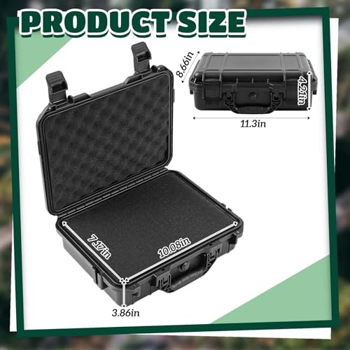 Relaxweex 1 Pcs Waterproof Hard Case with DIY Customizable Foam Insert Portable Protective Case with Knife for Camera Drones Equipments Tools Test Instruments(Black,11.3 x 8.7 x 4.2 Inch) - color: Black, size: 11.3 x 8.7 x 4.2 Inch