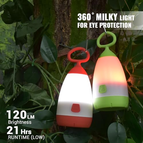 2-Pack Kids Lantern & Night Light Battery Operated, Green & Red - color: Green & Red