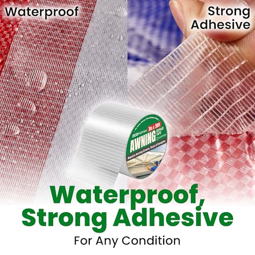 ECOHomes Awning, Tent & Canvas Repair Tape (Clear Mesh, 3 Inch x 30 Feet) - color: Clear Mesh, size: 3 Inch By 30 FT