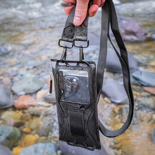Rite in the Rain Weatherproof Monsoon Rough Water Storage Bag & Pouch, Phone Campatible, 8” x 4”, Black TPU (No. P784)
