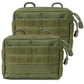 MOLLE Pouches - 2 Pack Tactical Compact Water-Resistant Utility Gadget Gear EDC Pouch - color: Green and Green