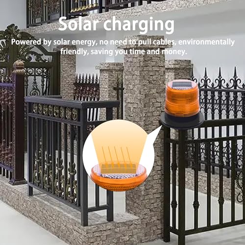 Solar Strobe Warning Light,Traffic Light Solar Powered Magnetic Lamp Waterproof Strong Magnetic Base, LED Flash Lights for Construction,Traffic,Factory,Safety Sign (Yellow) - color: Yellow