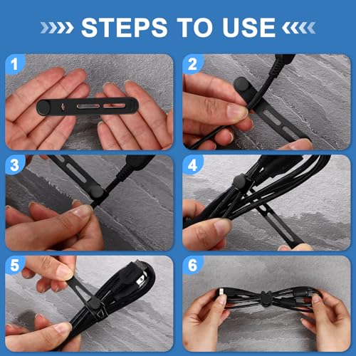 Tellegloww 42 Cable Ties Cord Organizer,Black, Gray,3.15 Inch - color: Black, Gray, size: 3.15 Inch