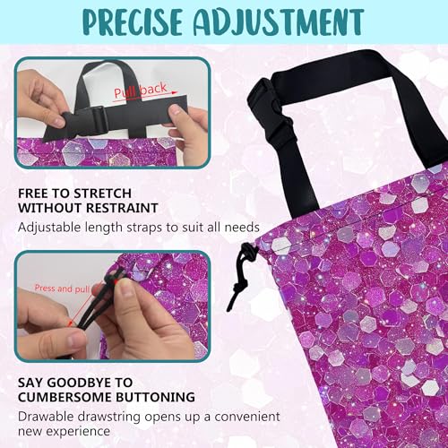 Car Garbage Bag Pink and Purple Hexagonal Hanging Canvas Car Trash Bag Drawstring Car Back Seat Organizer for Car Back Front Seat Console with Adjustable Buckle - color: Pink and Purple Hexagonal
