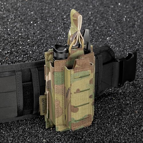 EXCELLENT ELITE SPANKER Tactical Open-Top Single/Double/Triple Molle Mag Pouch for Pistol Mag Pouch Tactical Bag Accessories Holder - color: Multicam