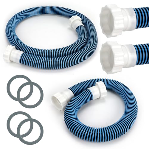 2 Pack 1 1/2 Pool Hose for Above Ground Pools 6ft&3ft Long Pool Pump Replacement Filter Hoses 1.5" EVA Swimming Pool Filter Hose for Filters Pumps, Saltwater Systems and Sand Filters (Blue) - color: Blue