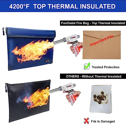 Fireproof Waterproof Money Document Bag, 13.9"x10.6", Blue - color: Blue, size: 13.9"x10.6"