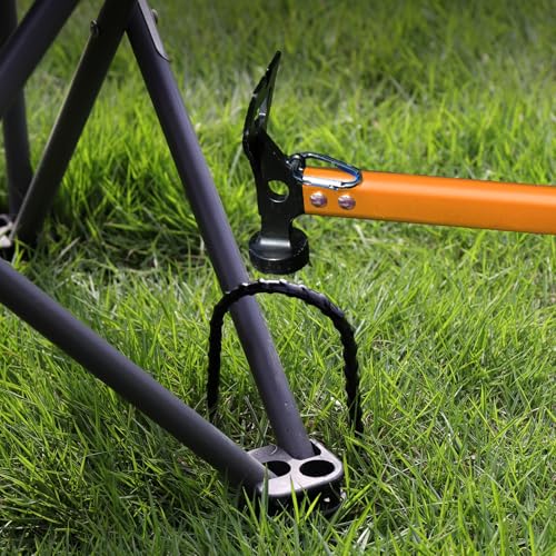 Carbon Steel Aluminum Camping Hammer, 12" Small Lightweight Three-in-One Functional Tent Stake Hammer for Hiking Kit Orange - color: Orange