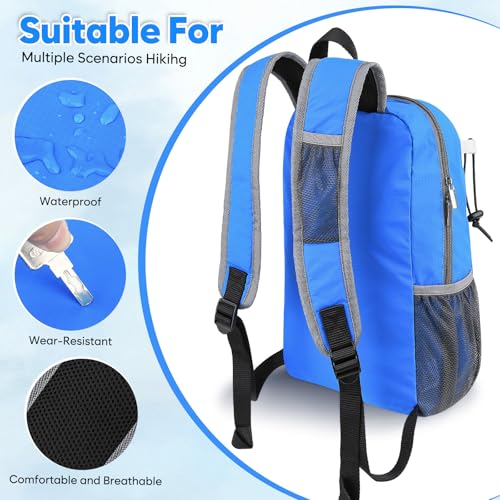 15L Lightweight Packable Hiking Daypack, Water Resistant Foldable Daypack for Travel Outdoor, Ultra Backpack for Men Women (Blue) - color: Blue