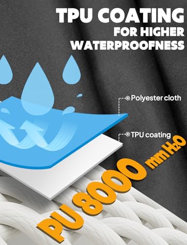 ANYOO Waterproof Rain Poncho Lightweight Reusable Hiking Hooded Coat Jacket for Outdoor Activities - color: Black