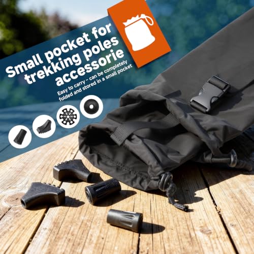 Xxerciz Trekking Poles Carrying Bag, Lightweight Collapsible Hiking Poles Storage Bag with Drawstring, Adjustable Shoulder Strap, Portable Water Resistant Travel Case for Folding Walking Sticks