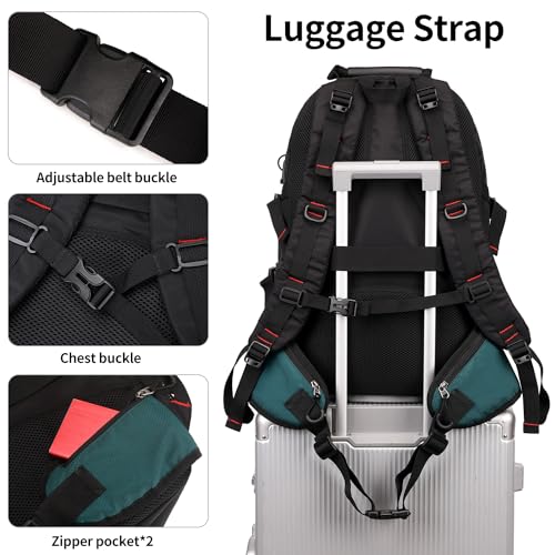 Nerlion 40L Hiking Backpack Travel Backpack for Men Women Camping Waterproof Outdoor Hiking Daypack Lightweight Backpack (Dark Green) - color: A2- Dark Green