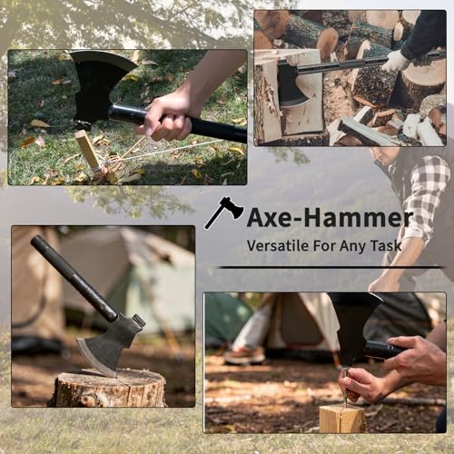 Camping Shovel Axe Combo Set, Heavy Duty Survival Multitool Kit