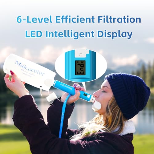 Water Filter Straw with LED Screen, 0.1 Micron Portable Purifier - style: 1 Water Filter Straw