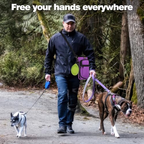 Nuovoware Water Bottle Carrier Bag, 25oz/32oz Bottle Pouch Holder, Adjustable Shoulder Hand Strap 2 Pocket Sling Neoprene Sleeve Sports Accessories for Men/Women Hiking Travelling, Purple - color: Purple, size: 25-32 Ounces - Standard