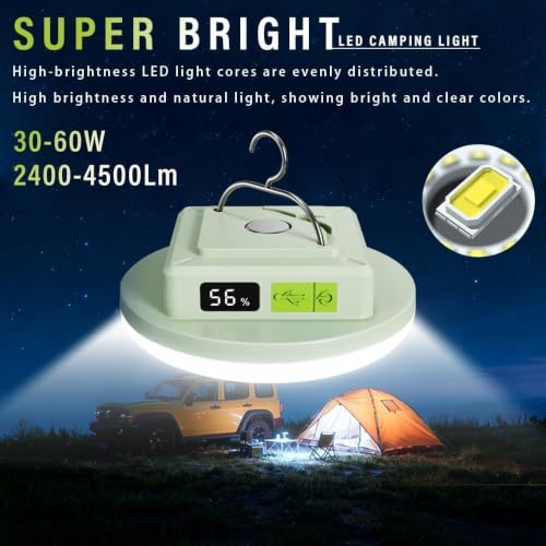 Tent Lights & Canopy Lights, Camping Lantern/Lamp, Rechargeable LED Camping Light, 4500LM 4 Modes Dimmable, 7200mAh Magnet Flashlight for Emergency & Power Outages, Battery Powered Outdoor Lights - style: 7200mAh