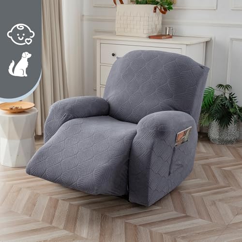 Waterproof Recliner Chair Cover Stretch Sofa Slipcover 1 Seater-XL | Spill and Stain Protection,Soft Pet-Friendly Fabric,Secure Stay-Put Fit,Washable Easy Care,Recliner Cover Furniture Protector - color: Dark Gray, size: 30"-37" 1 Seater XL