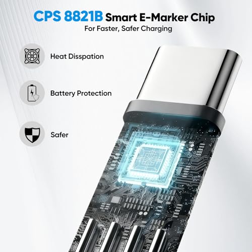 Short USB C Data Cable 6 inch with USBC 3.2 Gen 2 20Gbps/240W PD/4K