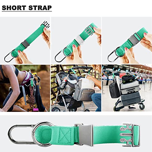 Elastic Jacket Gripper Travel Strap with D-Ring Hooks and Buckle, Suitcase Straps Belts Travel Accessories, Makes Your Hands Free - color: Light Green