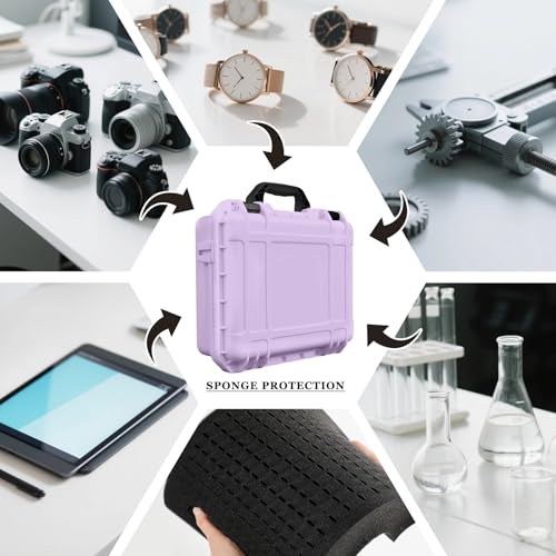 Relaxweex 11.3 x 8.7 x 4.2 Inch Hard Case, Grid Shell, Purple - color: Purple, size: 11.3 x 8.7 x 4.2 Inch, style: Grid Shell