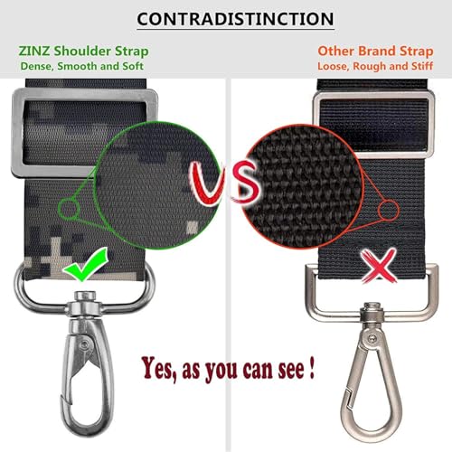 ZINZ Bag Shoulder Strap, Padded Adjustable Shoulder Strap Replacement - color: Camouflage Gray, size: 57"